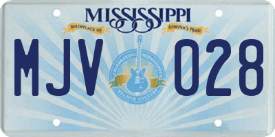 MS license plate MJV028