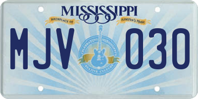 MS license plate MJV030