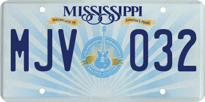 MS license plate MJV032