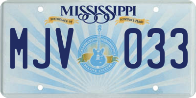 MS license plate MJV033