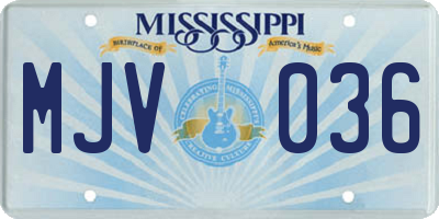 MS license plate MJV036