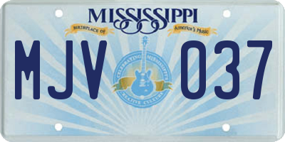 MS license plate MJV037