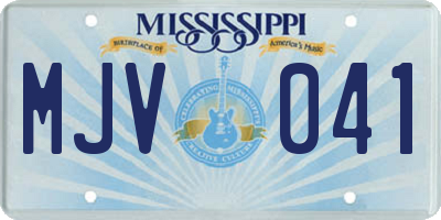 MS license plate MJV041
