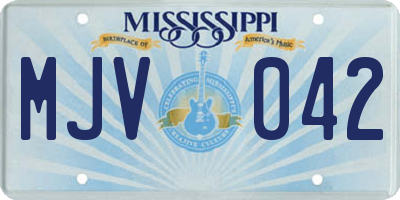 MS license plate MJV042