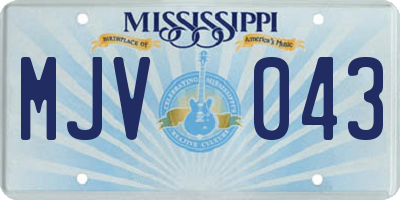 MS license plate MJV043