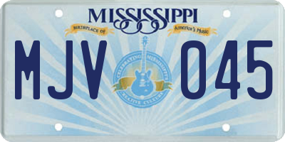 MS license plate MJV045