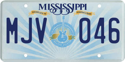 MS license plate MJV046