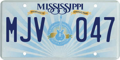 MS license plate MJV047