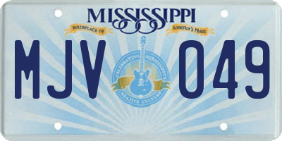 MS license plate MJV049