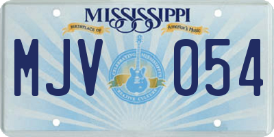 MS license plate MJV054