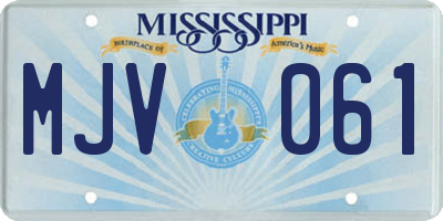 MS license plate MJV061