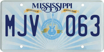 MS license plate MJV063