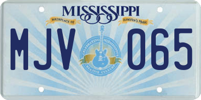 MS license plate MJV065