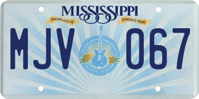 MS license plate MJV067