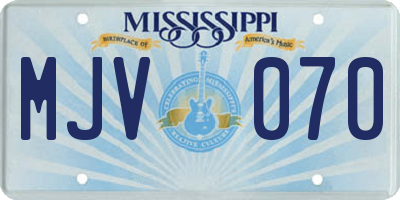 MS license plate MJV070