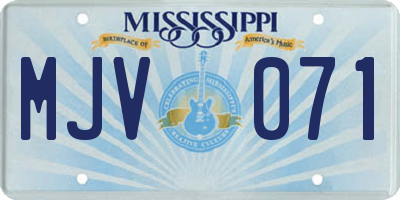 MS license plate MJV071