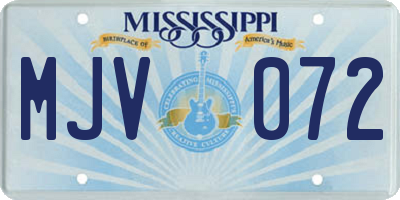MS license plate MJV072