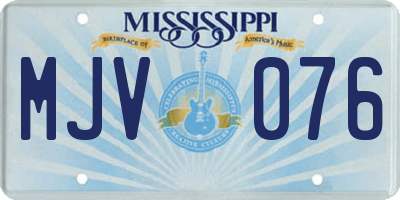 MS license plate MJV076