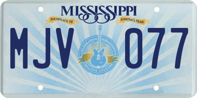 MS license plate MJV077