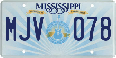 MS license plate MJV078