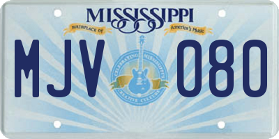 MS license plate MJV080