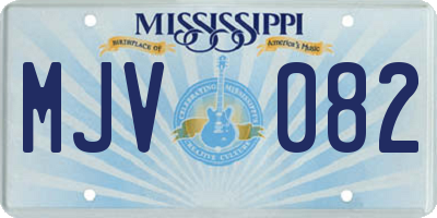 MS license plate MJV082