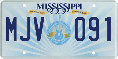MS license plate MJV091