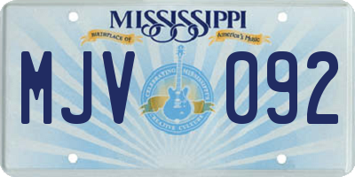 MS license plate MJV092