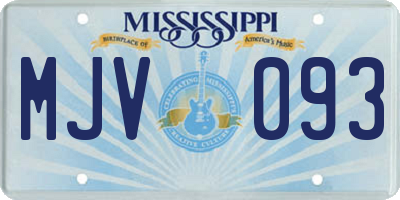 MS license plate MJV093