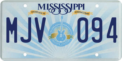 MS license plate MJV094
