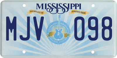 MS license plate MJV098