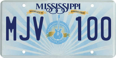 MS license plate MJV100