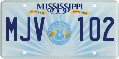 MS license plate MJV102