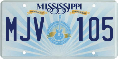 MS license plate MJV105