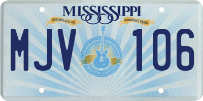 MS license plate MJV106
