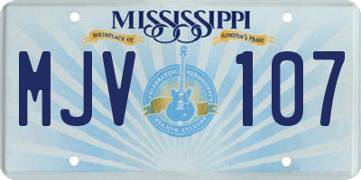 MS license plate MJV107