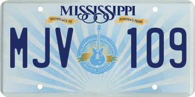 MS license plate MJV109
