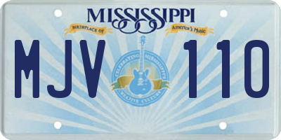 MS license plate MJV110