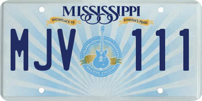 MS license plate MJV111