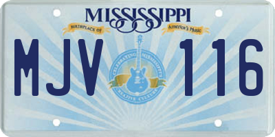 MS license plate MJV116