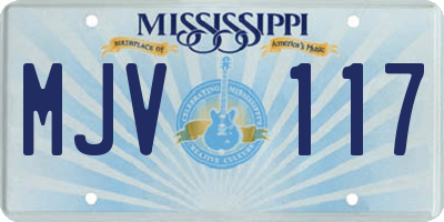 MS license plate MJV117