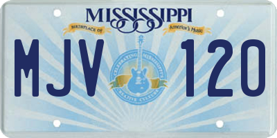 MS license plate MJV120