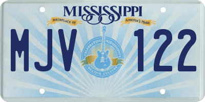 MS license plate MJV122