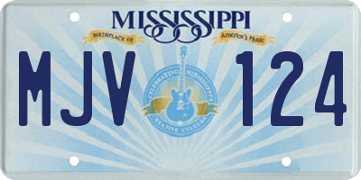 MS license plate MJV124