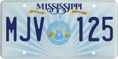 MS license plate MJV125
