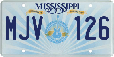 MS license plate MJV126