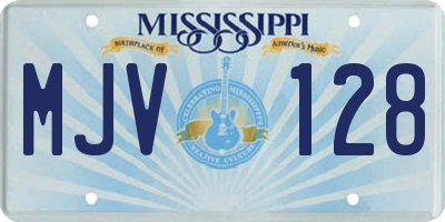MS license plate MJV128