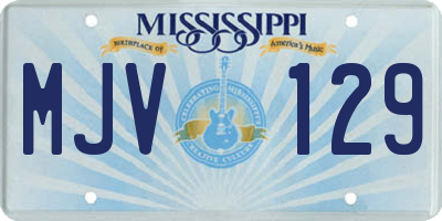 MS license plate MJV129