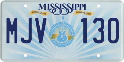 MS license plate MJV130