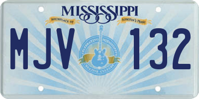 MS license plate MJV132